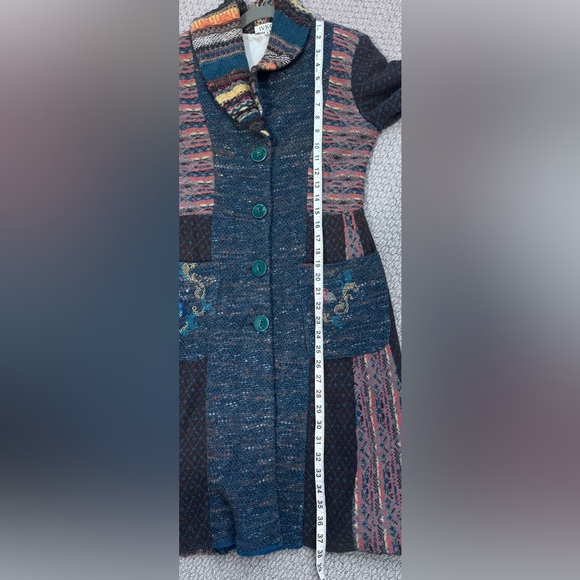 IVKO Wool Knit Coat Women's Size 36 Floral Button Up Made In Serbia Coatigan - Picture 7 of 7